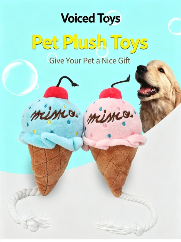 Squeaky Ice Cream Plush Toy for Dogs