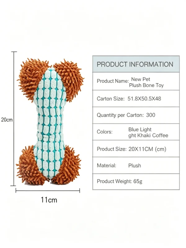 Squeaky Bone Plush Toy for Dogs