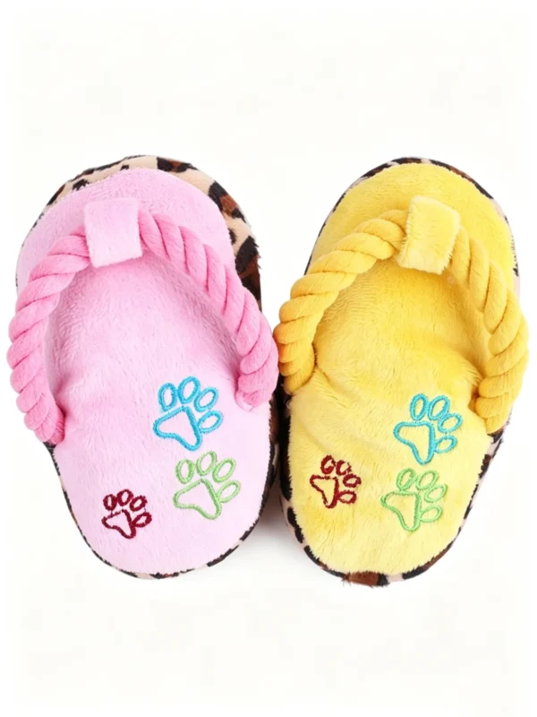 图片处理需求 (1)_副本-compressed Dog Squeaky Plush Toy – Creative Slipper Shape, Soft & Engaging