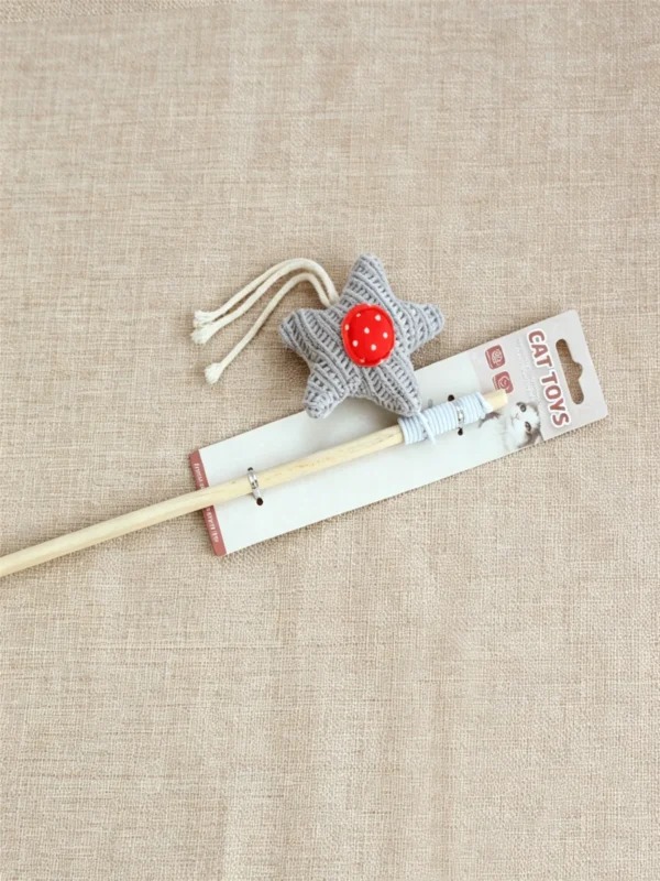 Wooden Handle Cat Teaser Wand – Interactive Toy for Cats
