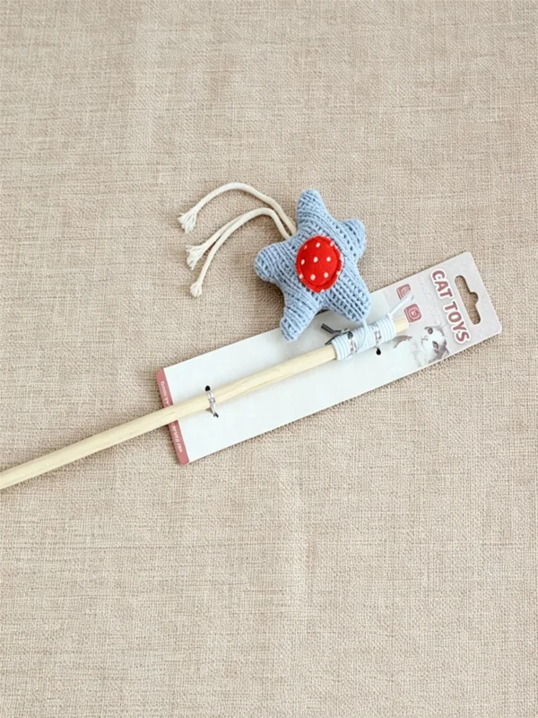 Wooden Handle Cat Teaser Wand – Interactive Toy for Cats
