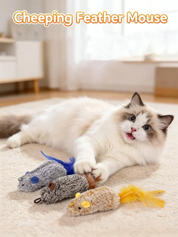 图片处理需求 (3)_副本-compressed Squeaky Plush Mouse Cat Toy – Realistic Mouse Shape