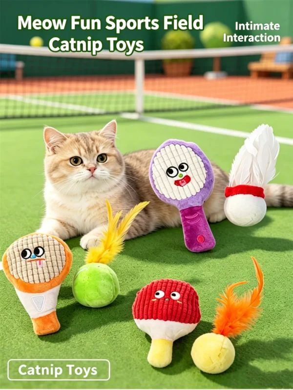 Sports Themed Catnip Plush Toy – Mini Balls with Catnip