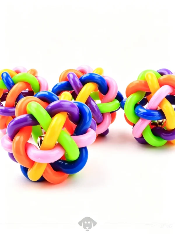Colorful Woven Jingle Bell Ball for Cats – Interactive Toy