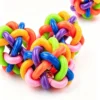 Colorful Woven Jingle Bell Ball for Cats – Interactive Toy