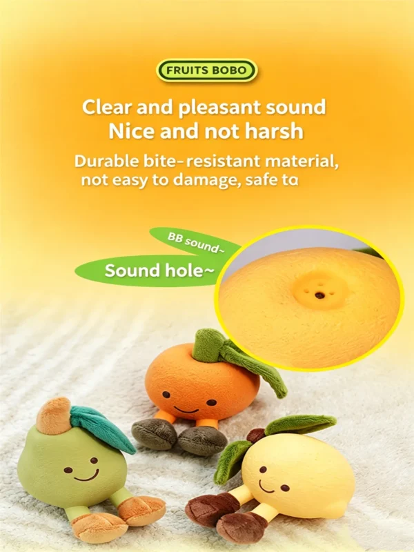 Squeaky Latex Plush Fruit Toy for Dogs – Soft & Durable