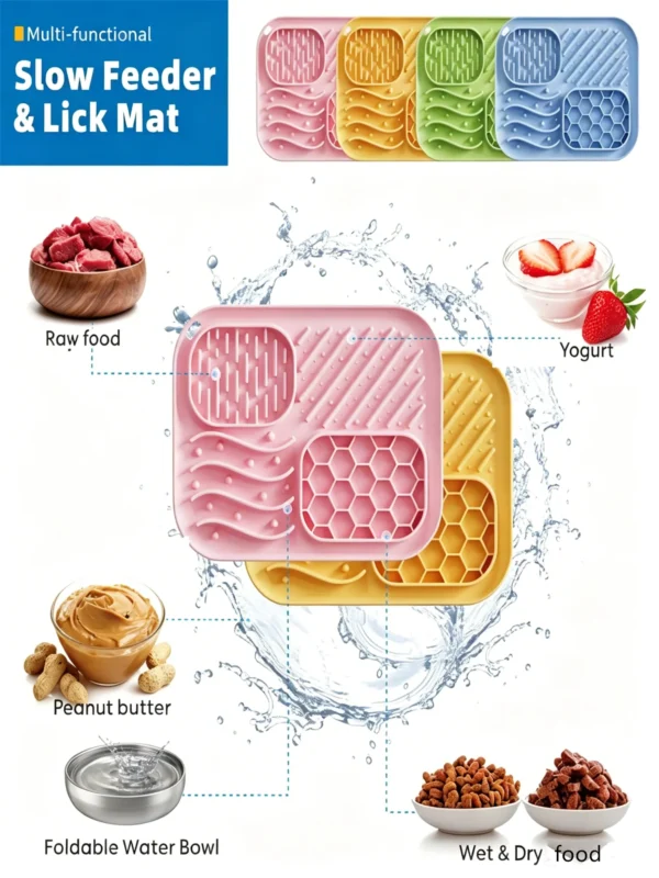 Silicone Pet Licking Mat Slow Feeder Bowl 5.9×7.87in