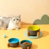 Ceramic Wooden Frame Pet Premium Food and Water Bowl 13.5-28.7oz