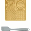 Silicone Non-Slip Waterproof Pet Feeding Tray with Scraper 8.7×8in