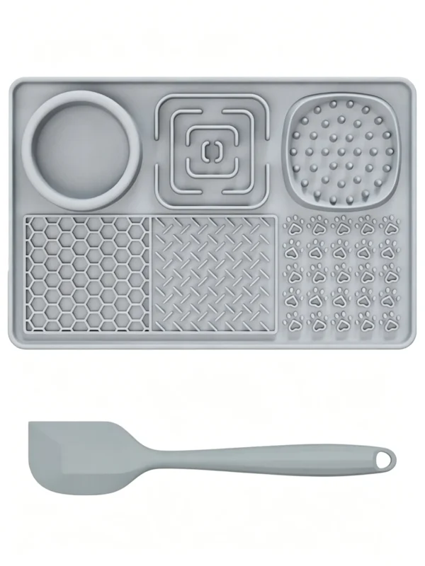 Silicone Non-Slip Waterproof Pet Feeding Tray with Scraper 12×7.99in