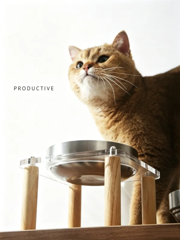 304 Stainless Steel Acrylic Elevated Pet Bowl 6.8 oz