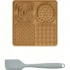 Silicone Non-Slip Waterproof Pet Feeding Tray with Scraper 8.7×8in