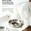 304 Stainless Steel Acrylic Raised Pet Bowl 6.8oz×2