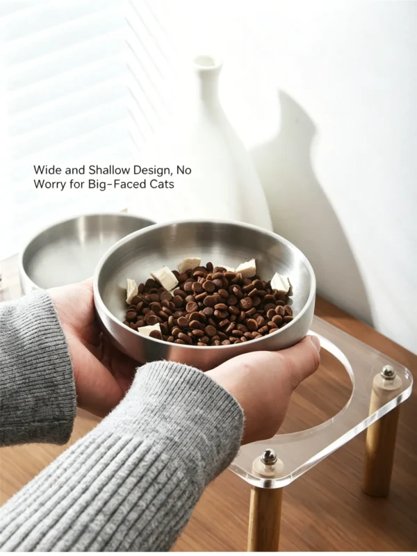 304 Stainless Steel Acrylic Elevated Pet Bowl 6.8 oz