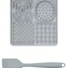 Silicone Non-Slip Waterproof Pet Feeding Tray with Scraper 8.7×8in
