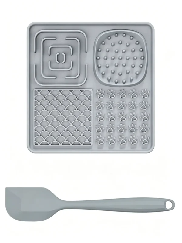 Silicone Non-Slip Waterproof Pet Feeding Tray with Scraper 8.7×8in