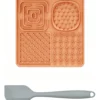 Silicone Non-Slip Waterproof Pet Feeding Tray with Scraper 8.7×8in