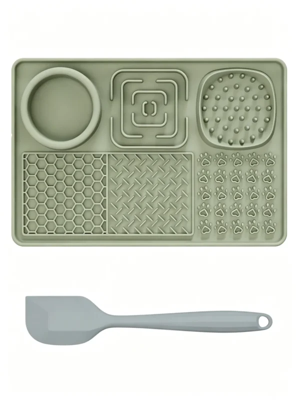 Silicone Non-Slip Waterproof Pet Feeding Tray with Scraper 12×7.99in