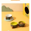 Ceramic Wooden Frame Pet Premium Food and Water Bowl 13.5-28.7oz