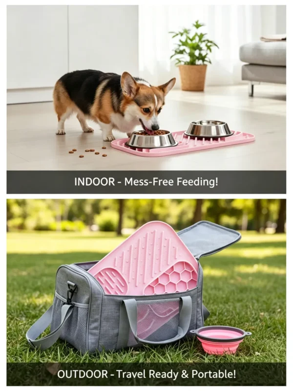 Silicone Pet Licking Mat Slow Feeder Bowl 5.9×7.87in