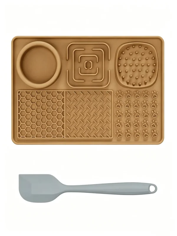 Silicone Non-Slip Waterproof Pet Feeding Tray with Scraper 12×7.99in