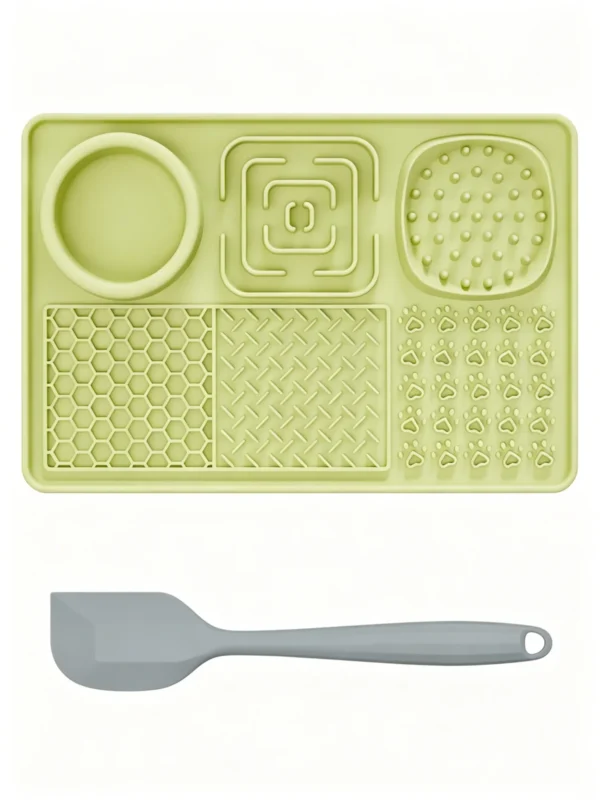 Silicone Non-Slip Waterproof Pet Feeding Tray with Scraper 12×7.99in