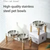 304 Stainless Steel Acrylic Raised Pet Bowl 6.8oz×2