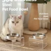 304 Stainless Steel Pet Bowl with Acrylic Stand 6.8 Ounces