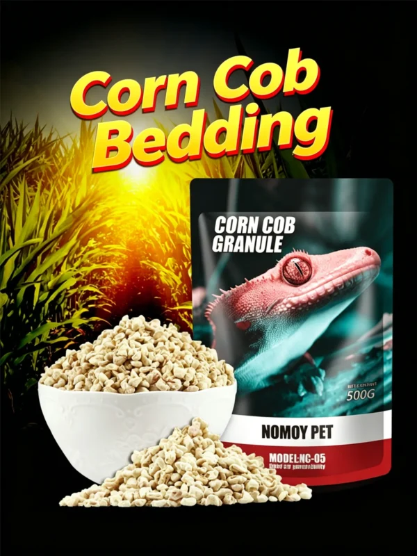 Corn cob bedding for deodorizing reptiles