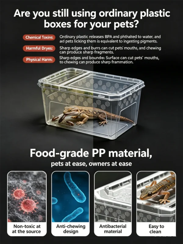 Small Reptile Transparent Ventilated Breeding Box