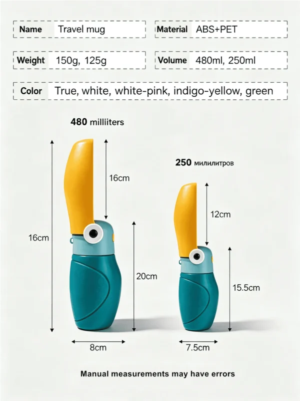 Hornbill Foldable Pet Water Cup – 8.45/16.2 oz for Travel