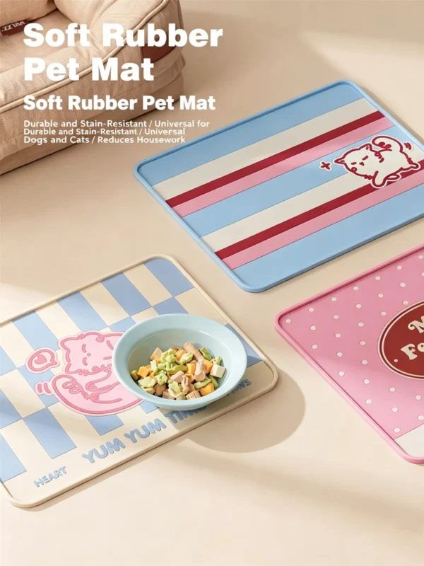 Non-Slip Silicone Cat & Dog Feeding Mat – Waterproof, 15.7×11.8 in