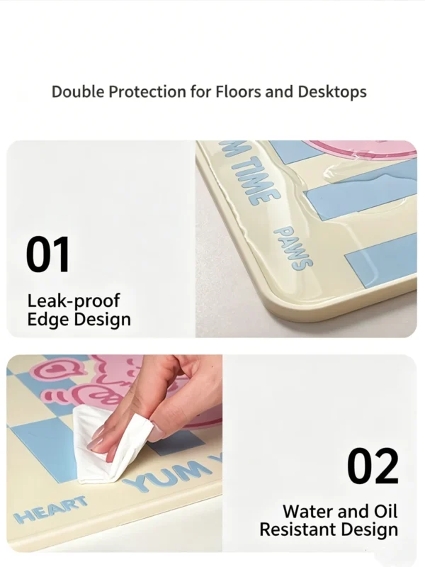 Non-Slip Silicone Cat & Dog Feeding Mat – Waterproof, 15.7×11.8 in