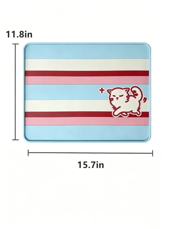 Non-Slip Silicone Cat & Dog Feeding Mat – Waterproof, 15.7×11.8 in
