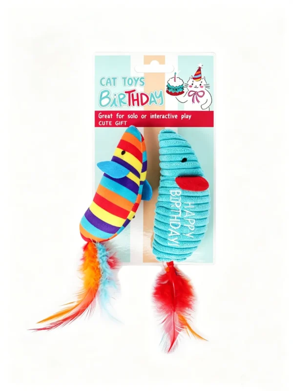 Realistic Mouse Toys for Cats – 2-Pack (Soft & Squeaky)