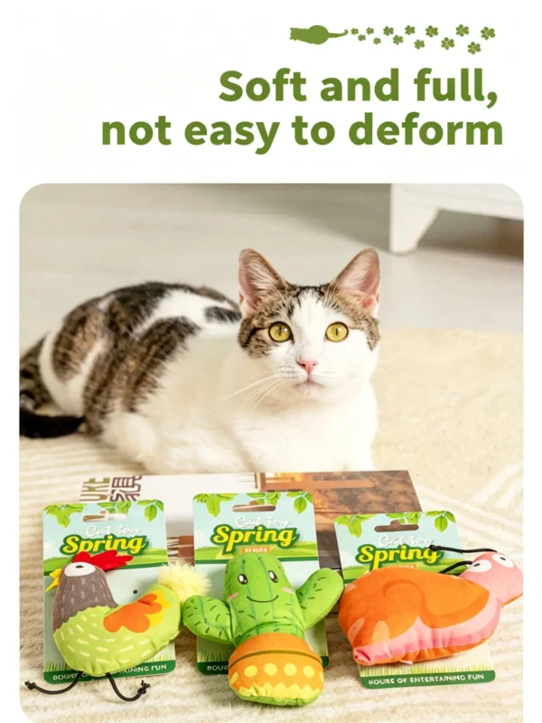 Cat Toys – Forest Series, Soft Plush Animals for Kitties