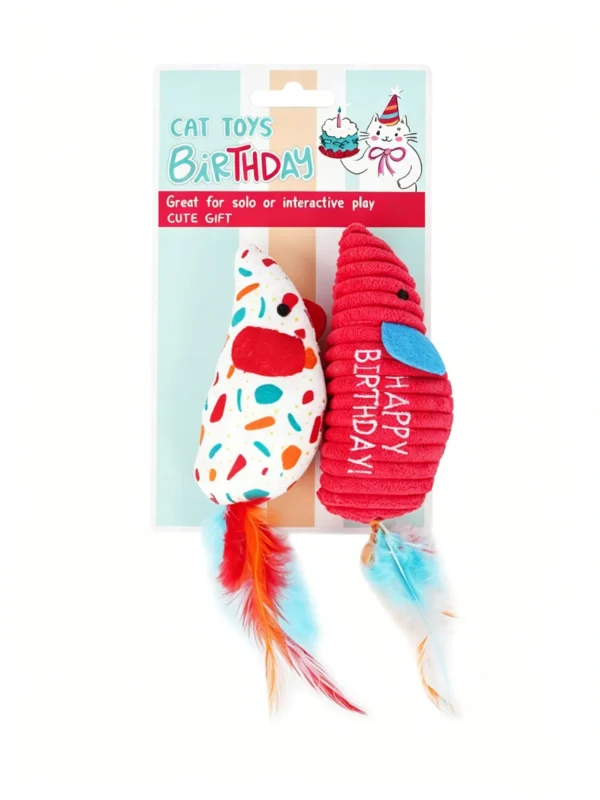 Realistic Mouse Toys for Cats – 2-Pack (Soft & Squeaky)