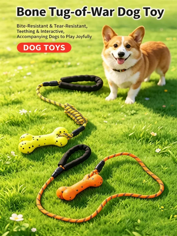 ETPU Bone-Shaped Pull Rope Toy – Interactive Training Toy for Dogs