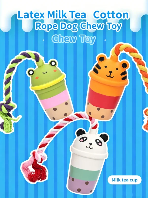 Squeaky Latex Milk Tea Cup Toy – Fun Shaped Toy for Dogs