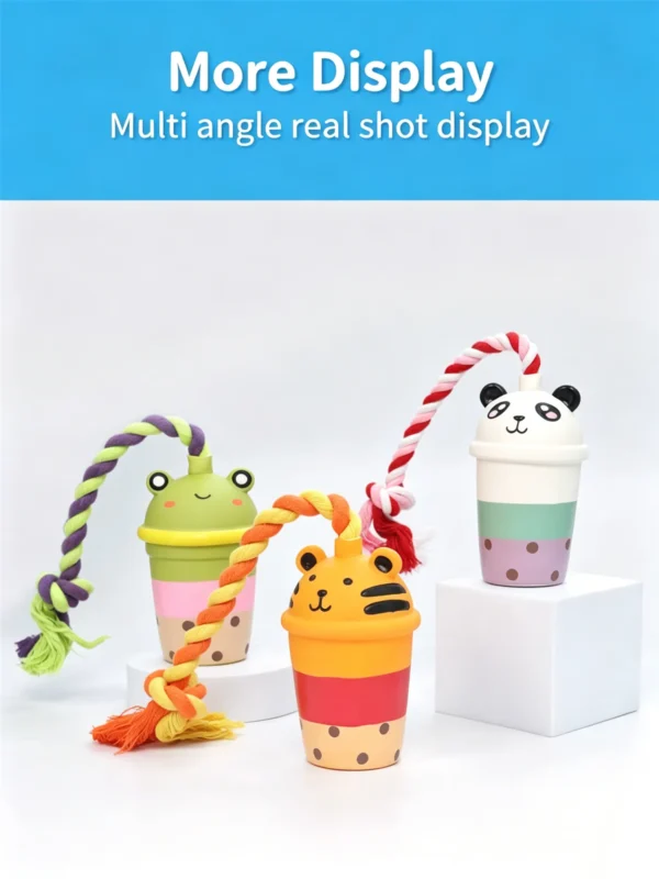 Squeaky Latex Milk Tea Cup Toy – Fun Shaped Toy for Dogs