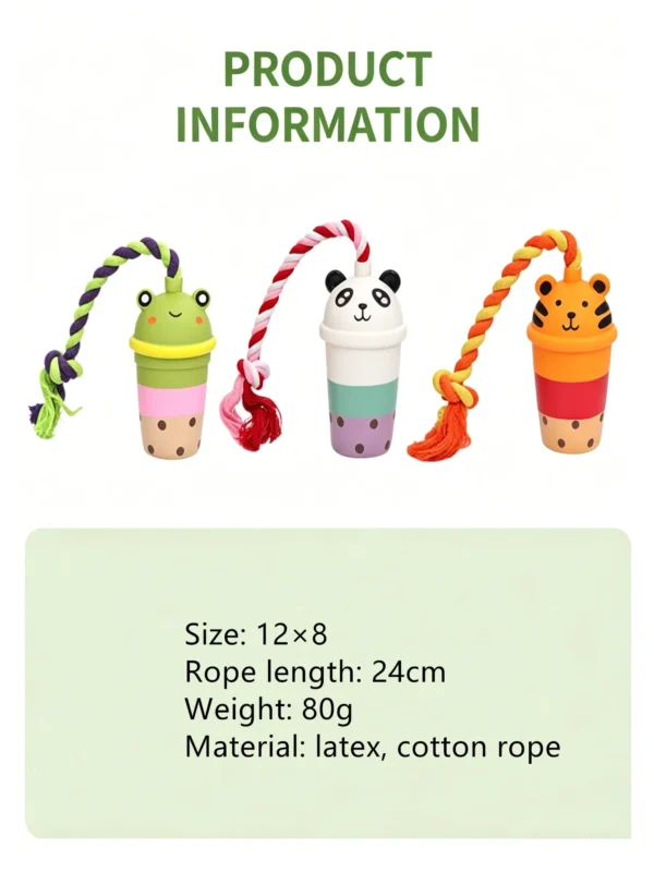 Squeaky Latex Milk Tea Cup Toy – Fun Shaped Toy for Dogs
