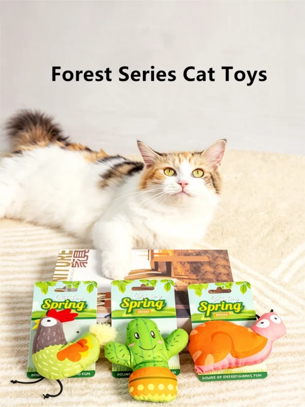 Cat Toys – Forest Series, Soft Plush Animals for Kitties