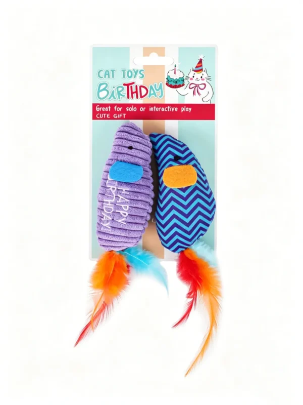 Realistic Mouse Toys for Cats – 2-Pack (Soft & Squeaky)