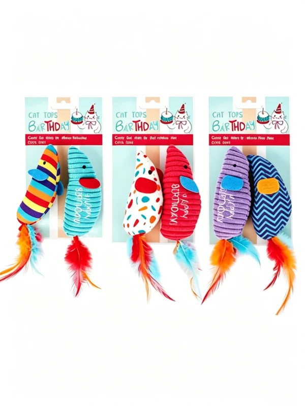 Realistic Mouse Toys for Cats – 2-Pack (Soft & Squeaky)