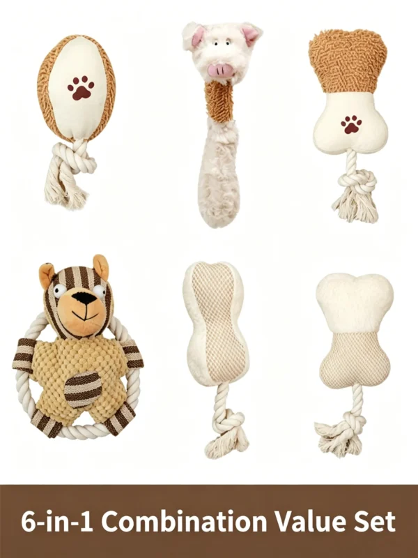 Squeaky Teething Plush Toy for Puppies & Kittens