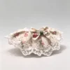 Cat collar, lace, bow, neck warmer, scarf, decoration, pet (12) Vintage Cream Rose Floral Lace Ruffled Kitten Collar Bib