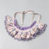 Vintage Purple Floral Lace Ruffled Kitten Collar Bib