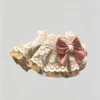 Cat collar, lace, bow, neck warmer, scarf, decoration, pet (2) Retro Muted Yellow Floral Lace Ruffled Kitten Collar Bib