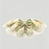 Soft Pastel Green Floral Lace Ruffled Kitten Collar Bib
