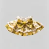 Vintage Yellow Floral Lace Ruffled Kitten Collar Bib